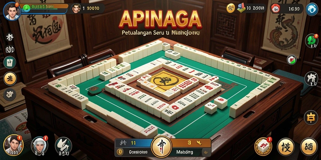 Tampilan gameplay APINAGA dengan tantangan Mahjong yang menarik.