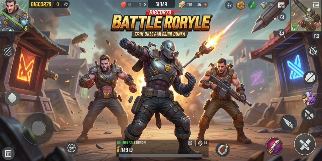 Tangkapan layar menampilkan pertempuran seru dalam game Battle Royale.