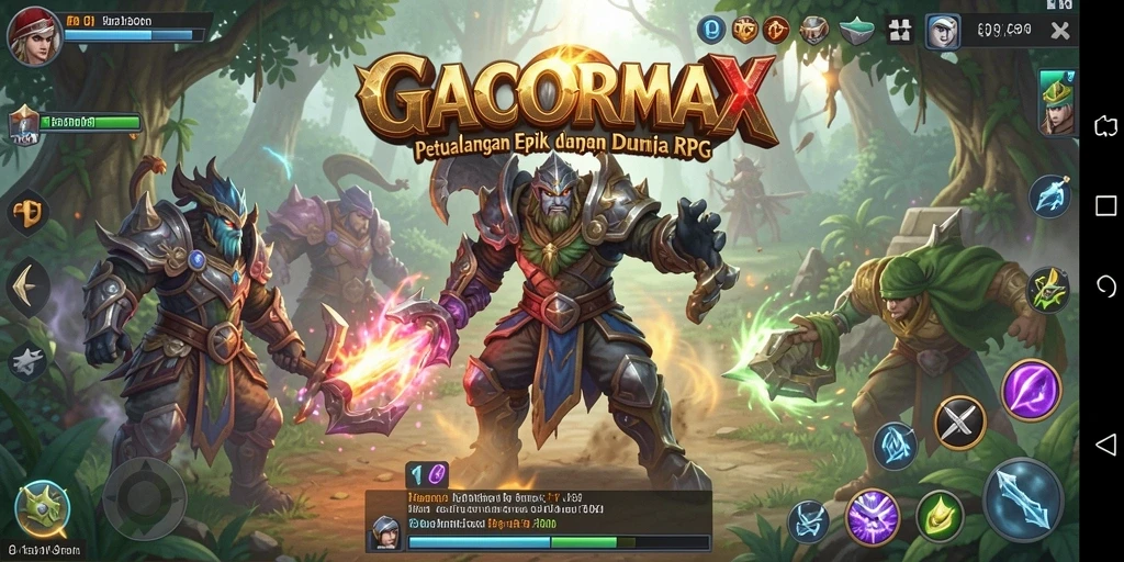 Tangkapan layar GACORMAX menampilkan suasana pertempuran RPG yang intens.