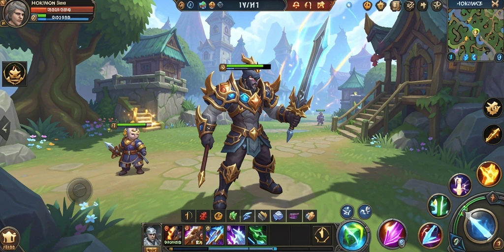Tampilan gameplay HOKIWON yang penuh aksi di dunia fantasi.