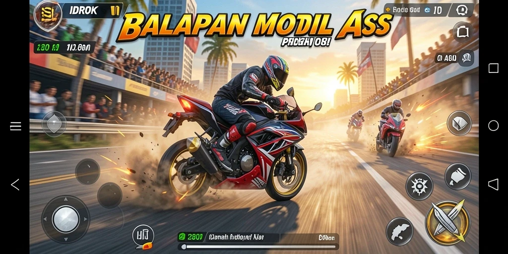 Gameplay mendebarkan dari IDROK dengan balapan motor yang penuh aksi.