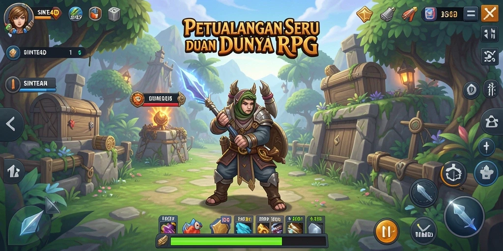 Tangkapan layar menampilkan aksi seru dalam SINTE4D dengan pertarungan RPG.