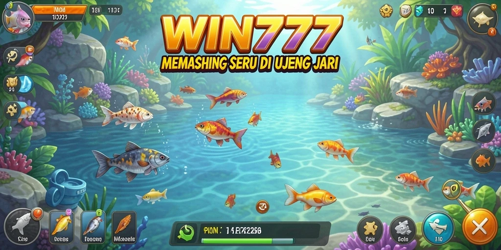 Tampilan gameplay WIN777 yang menampilkan momen seru saat memancing.